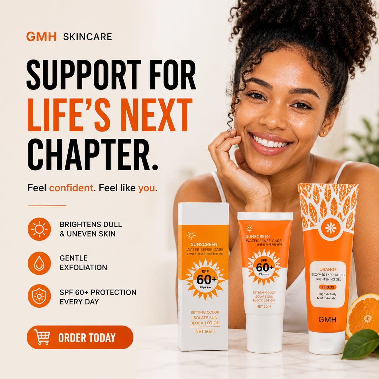 1, 2, and 3 piece Orange Exfoliating Gel bundles