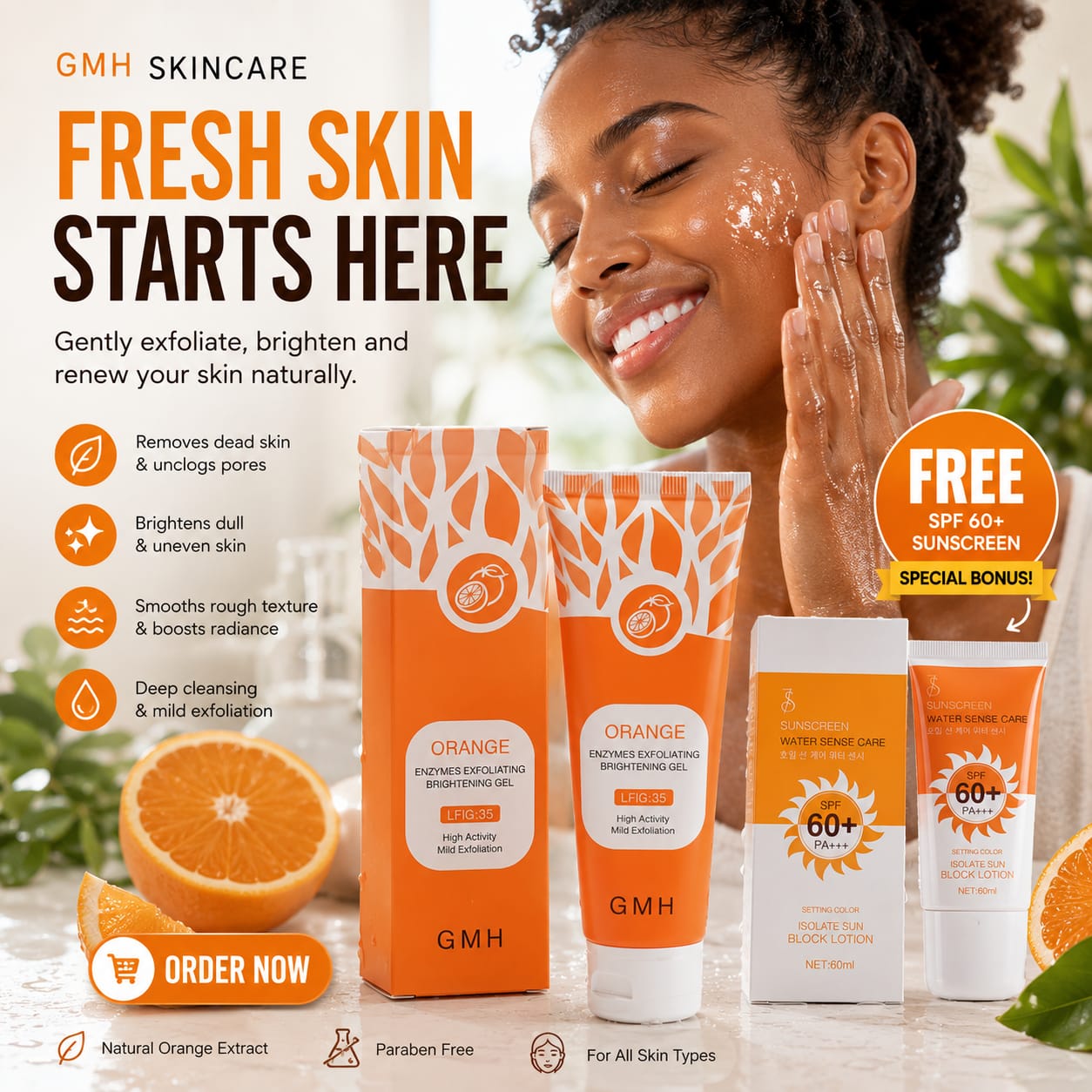 Orange Exfoliating Gel texture swatch