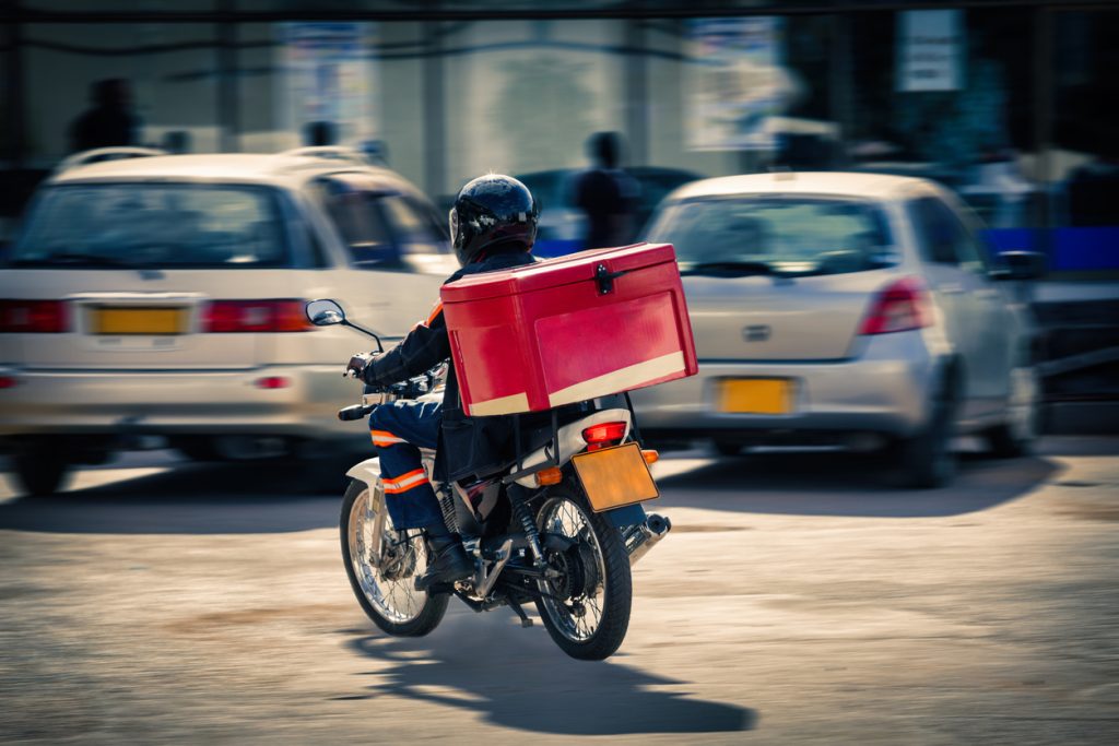 Delivery package at the doorstep
